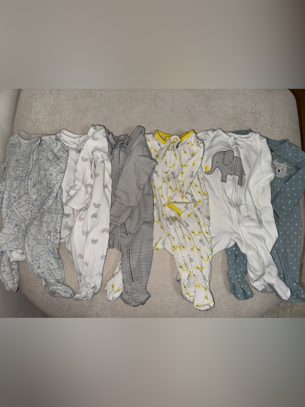 Carter's Mega Bundle 6 Onesie Footies 3 Month Baby Clothes Like New Double Zip